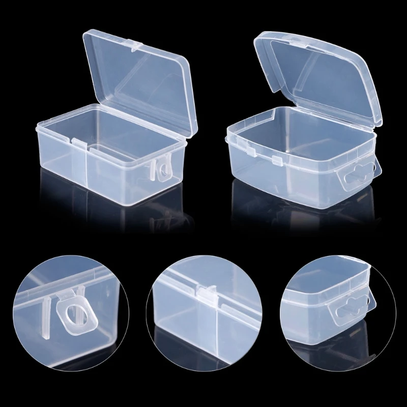 

Rectangular Transparent Plastic Jewelry Coin Storage Boxes Beads Ring Box earrings Case necklace Organizer Make-up Table Box
