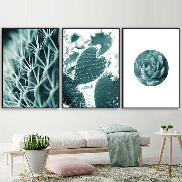 Green Cactus Nordic Posters And Prints Wall Art 1