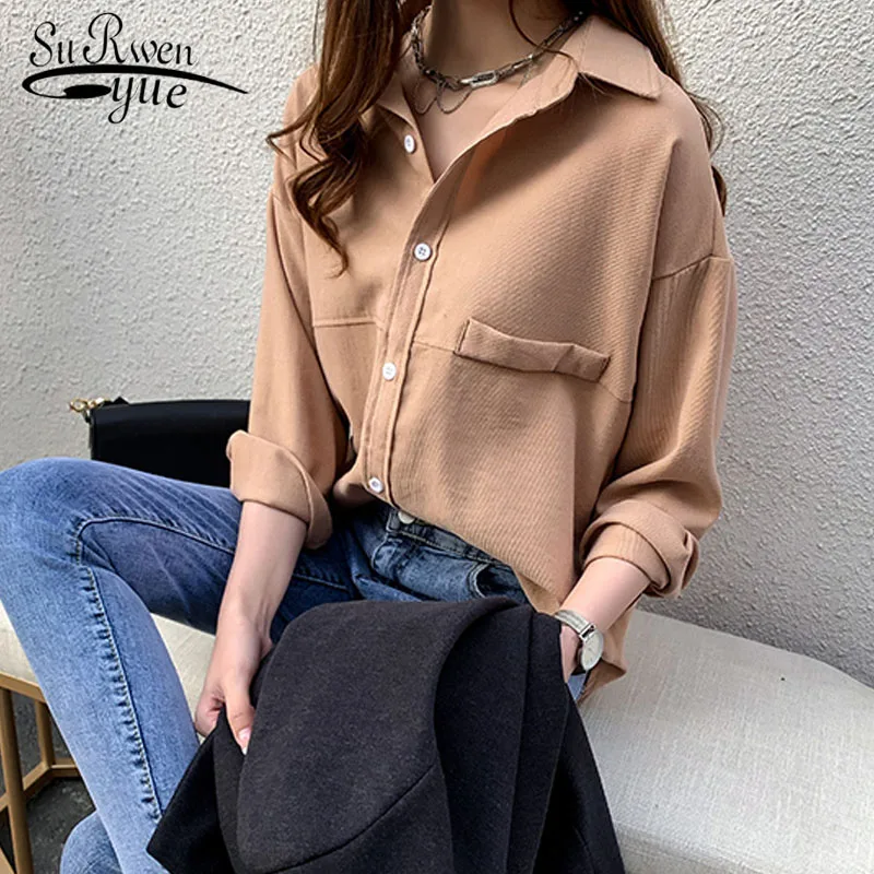 

Plus size M-4XL women blouse 2019 spring women's clothing chiffon shirt long sleeve womens tops and blouses blusas 2157 50