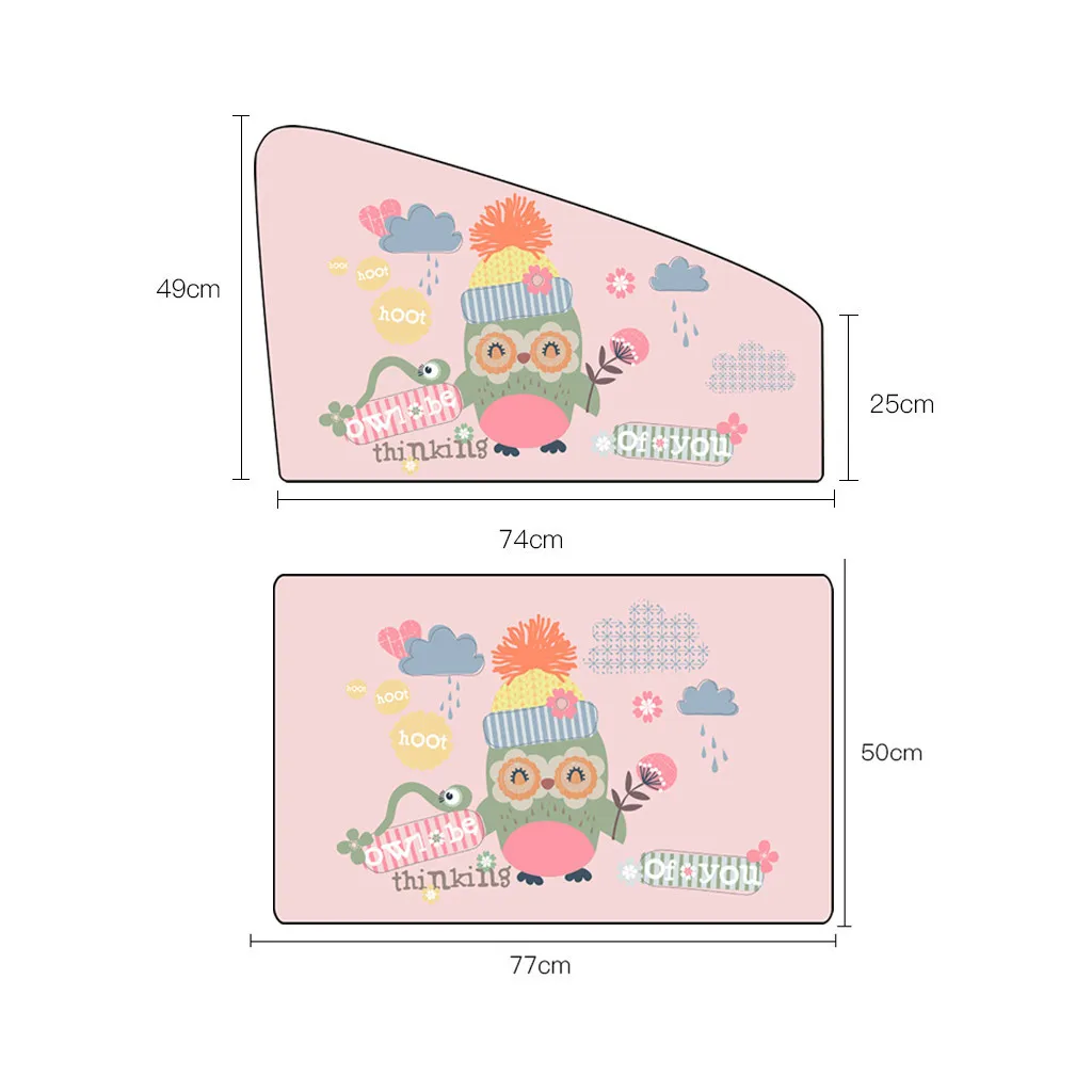 Магнитная Автомобильная боковая Солнцезащитная шторка милый мультфильм автомобильные шторы солнцезащитный, изоляционный экран солнцезащитный экран для автомобиля зонтик занавес s 50x78 см