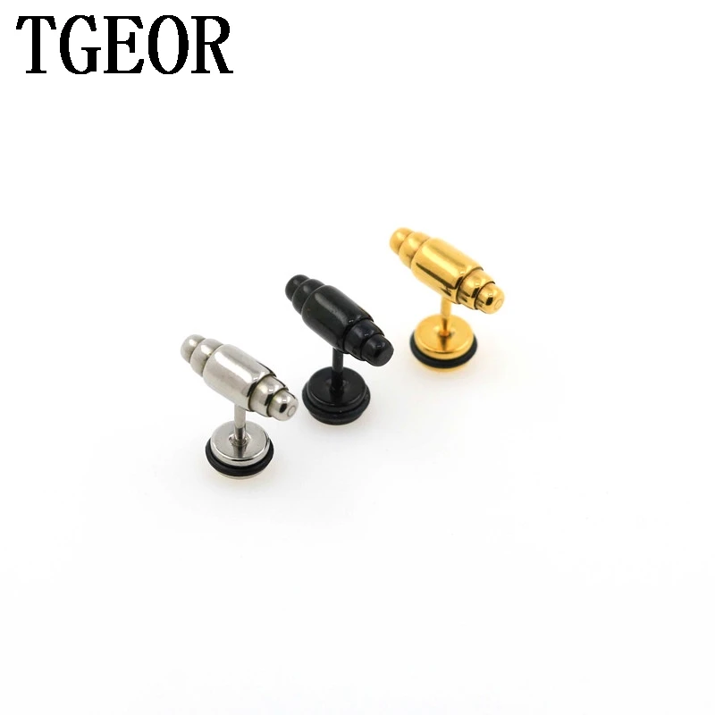 

new illusion cheaters earring 1 Pair 16G Stainless Steel hammer ear piercing fake plugs