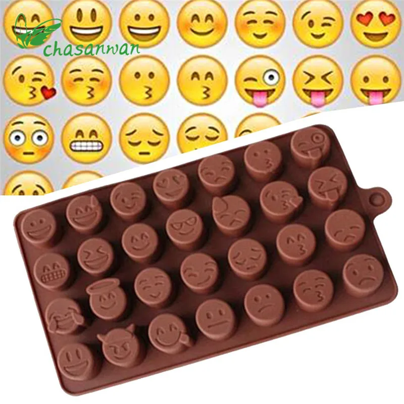 

1Pcs Face Emoji Silicone Mold DIY for Cake Silicone Bakeware Chocolate Forms for baking Soap Mold For the Kitchen Confeitaria.L