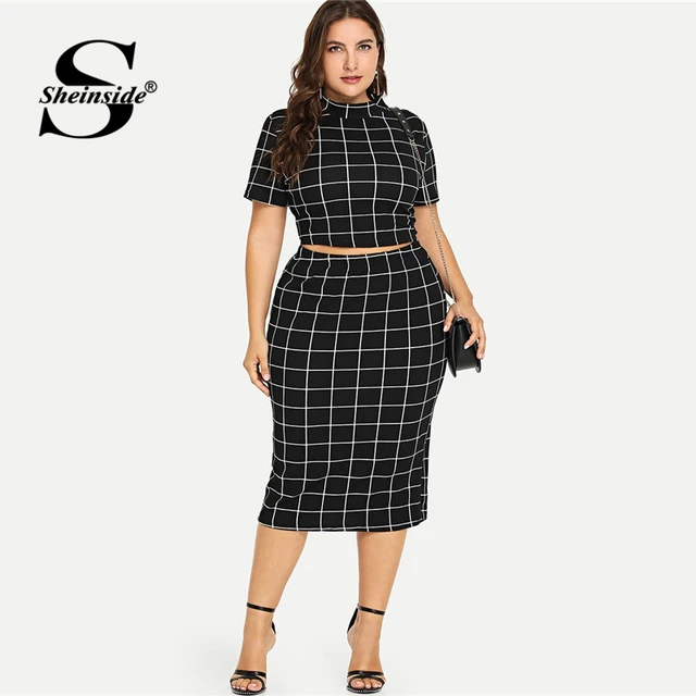 black skirt just above knee