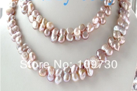 

Jewelry 002440 17mm Natural Purple Pink Twins Freshwater Pearl Necklace 14KGP GP 34