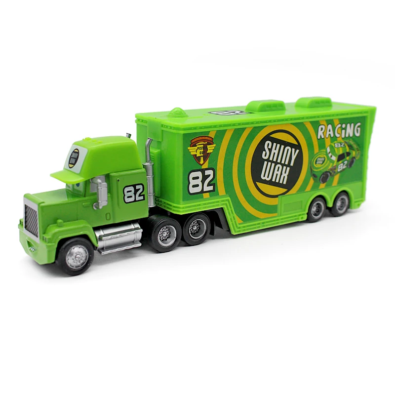 Дисней Pixar автомобиль 2 шт./лот No.82 Mack грузовика + маленький Блестящий воск 1:55 литья