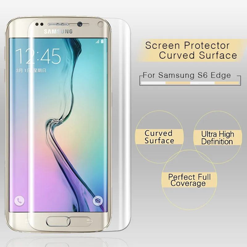 

3D Full Coverage Screen Protector PET Curved Soft Screen Guard For Samsung Galaxy S6 Edge(Not Tempered Glass Film)