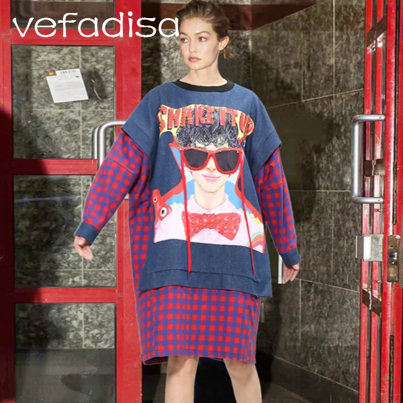 plaid sweatshirt dress