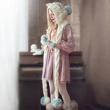 BomHCS милые кошачьи уши шапочка шарф и перчатки ручной работы зимние теплые шапки Толстая вязаная шапка Рождественский подарок