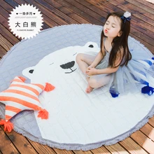 145cm fine joy Cute Rabbit Carpet Animal Toys Kids Game Mats Non-Slip Home Rug Baby Crawling Multifunctional Round Blanket Play 