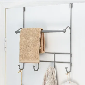 

Door Back Hook Bedroom Nail Free Hanger Coat Hook Kitchen Bathroom Wall Hanging Iron Clothes Towel Storage Rack
