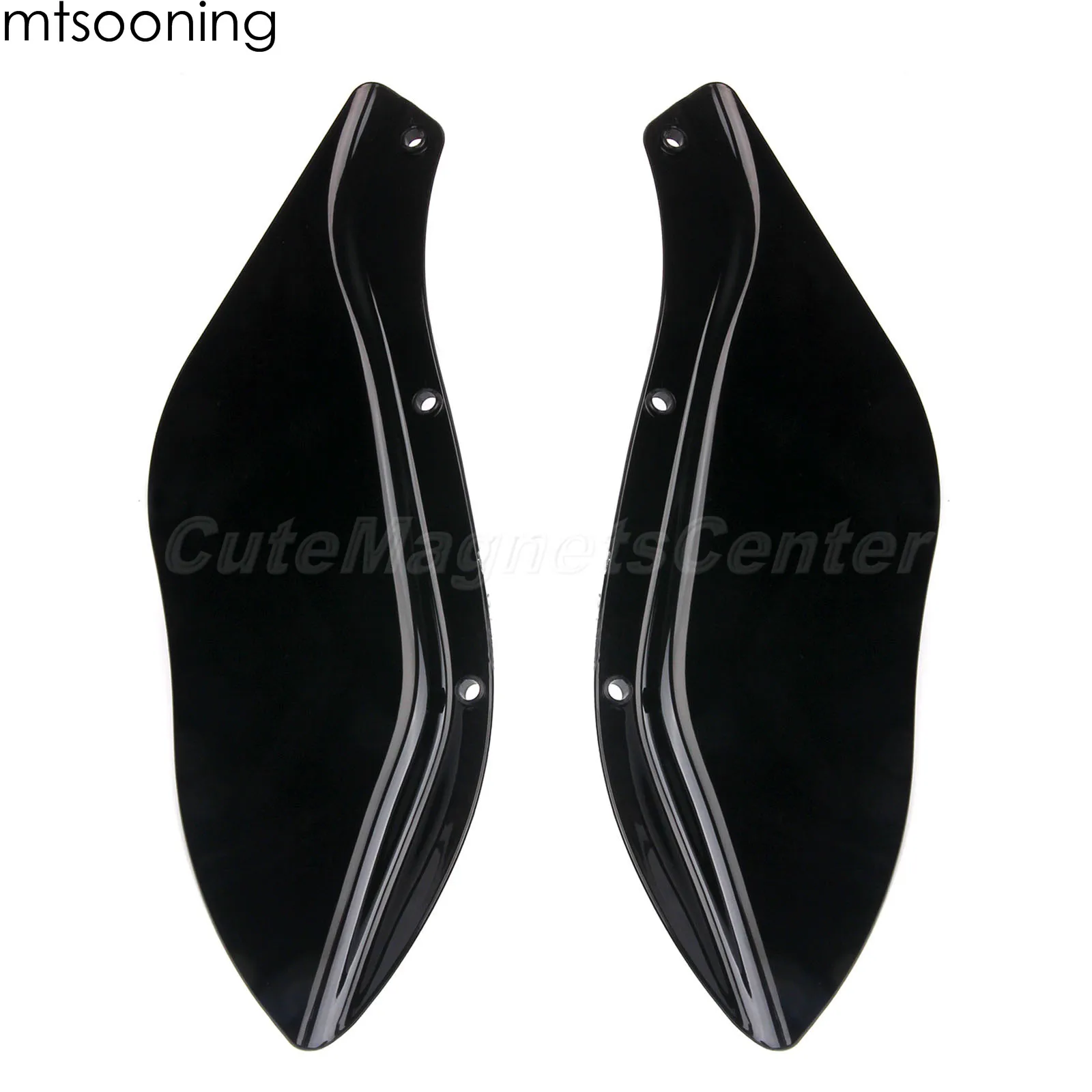 Mtsooning 2 шт черные боковые крылья дефлекторы ветровые стекла ABS хром пластик