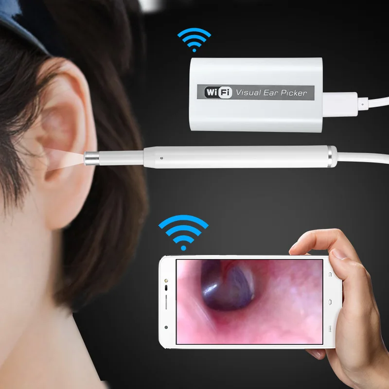 

Ear Cleaning 720P HD Multipurpose Otoscope USB WiFi Borescope Ear Picker Cleaner Mini Camera Support PC MAC Android IOS Phone