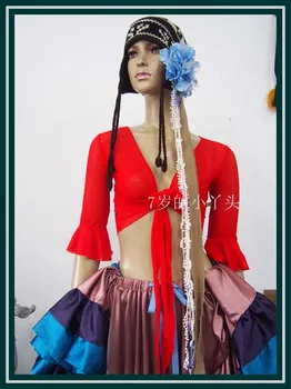 

Belly dance top Transparent thin belly danc small flare Blouse Top CD 30456