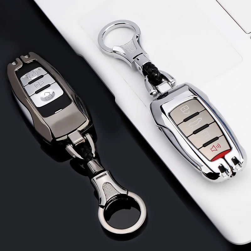 

Samrt Car Key Cover Color Stripe Zinc Alloy Remote Fob Shell Case Keychain Chain Skin for Great Wall Haval Coupe H6 H7 H8 H9