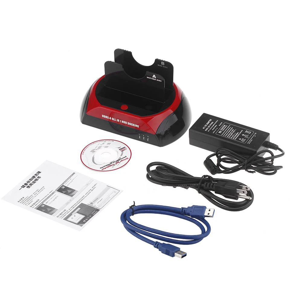 

YOC-All in 1 HDD Docking Dual Double 2.5'' / 3.5'' SATA USB 3.0 Dock Station USB 3.0/2.0 US Plug