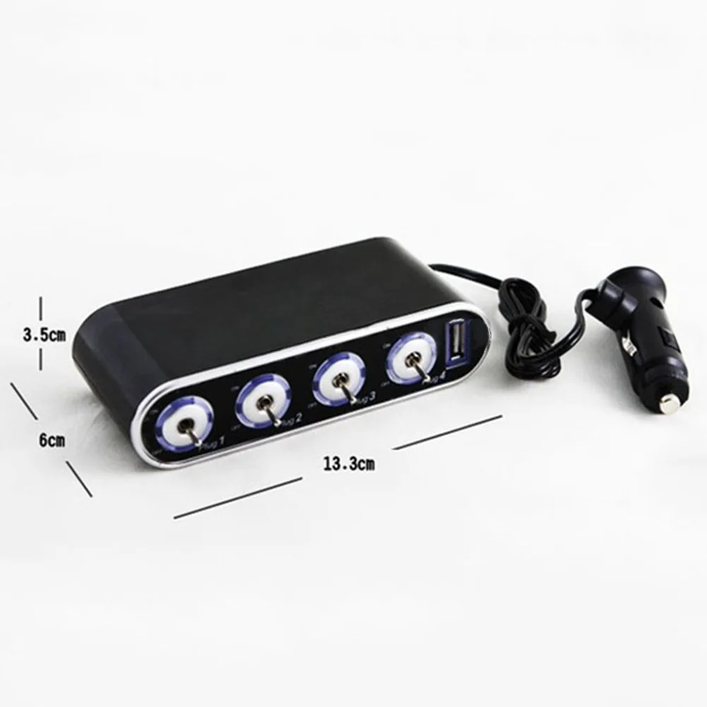 Разветвитель автомобильного прикуривателя 4 порта в 1 USB порт 12 В/24 Н|cigarette lighter socket