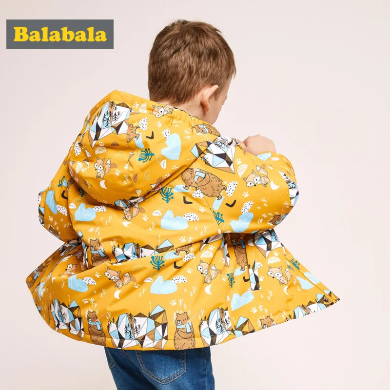 Balabala/верхняя одежда для маленьких мальчиков 2 в 1 куртка со съемным воротником