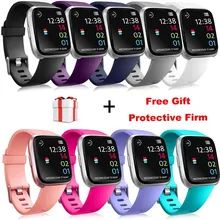 Replacement Band For Fitbit Versa/Versa Lite Strap With Screen Protector Silicone Bracelet Accessories For Fit Bit Versa Band