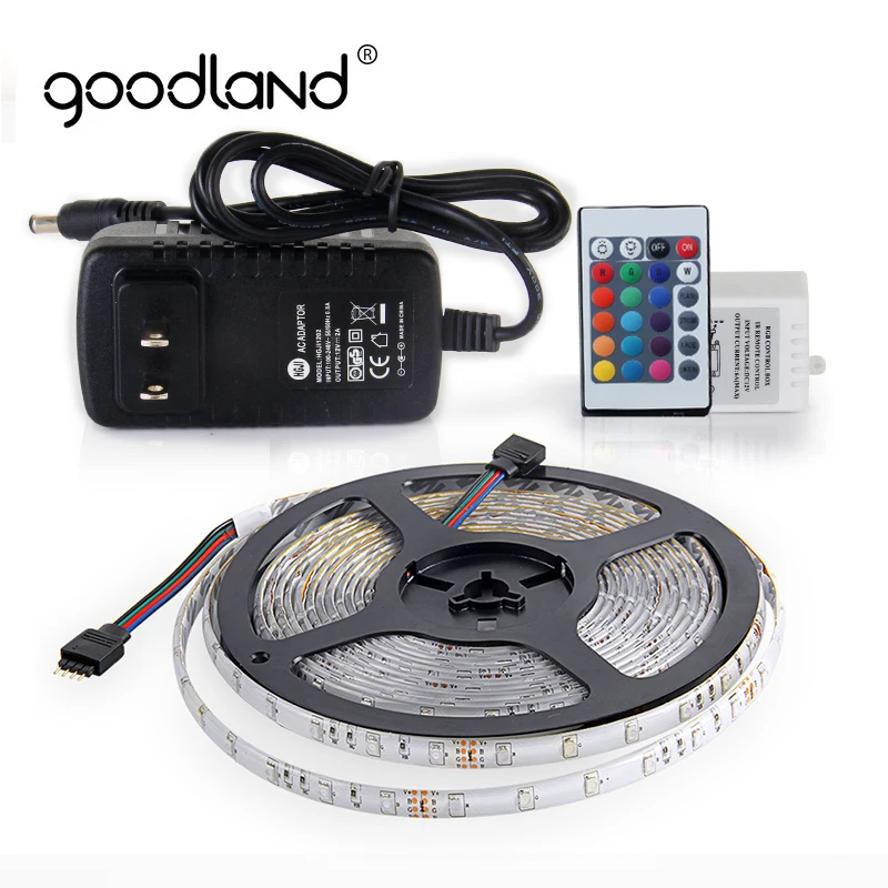 Goodland светодиодная лента света AC 220 В SMD 5050 Гибкие светодиодные Клейкие ленты 60leds/м лента для Гостиная 1 м 2 м 3 м 4 м 5 м 10 м 12 м 15 м 20 м