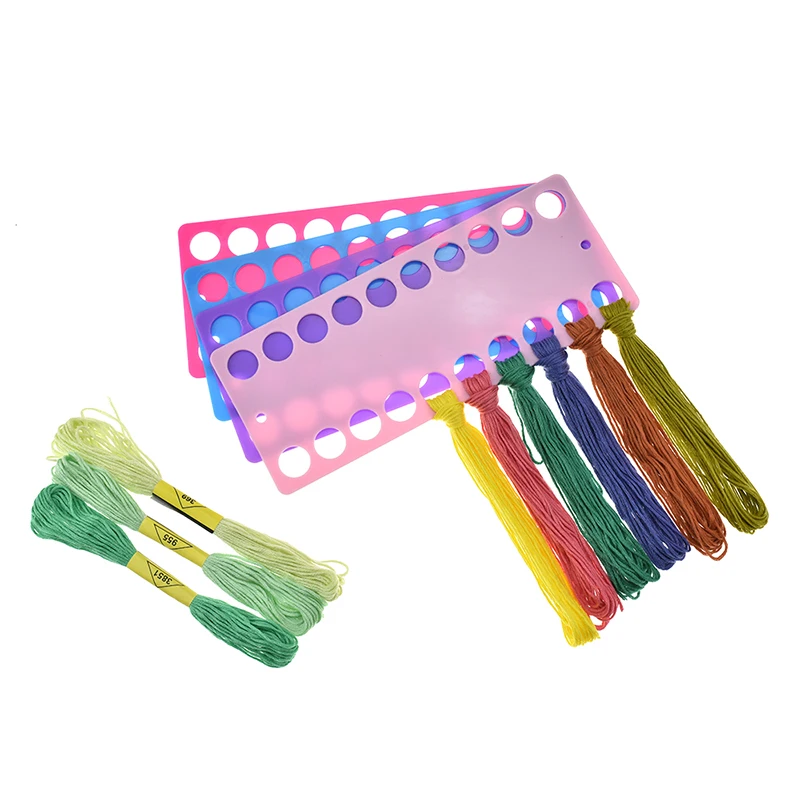 

New Mix Colors 100 pcs Embroidery Floss Sewing Threads 4pcs Randomly Color 20 Positions Cross Stitch Row Line Tool For Women