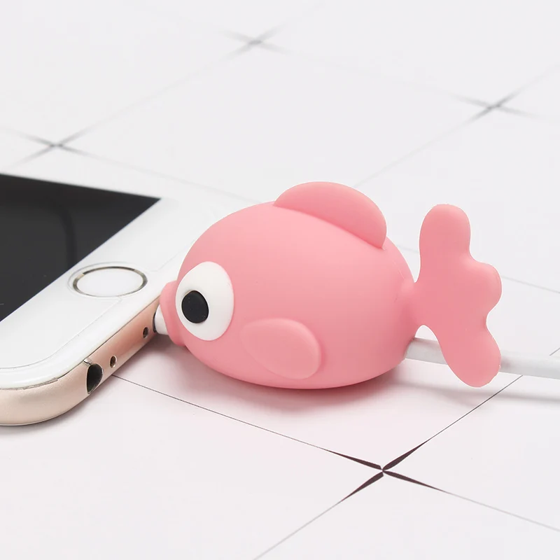 

1 Pcs Cute Marine Animals Cable Protector Phone Management Cable USB Organizer Wire Winder Connector Accessory for Apple Android