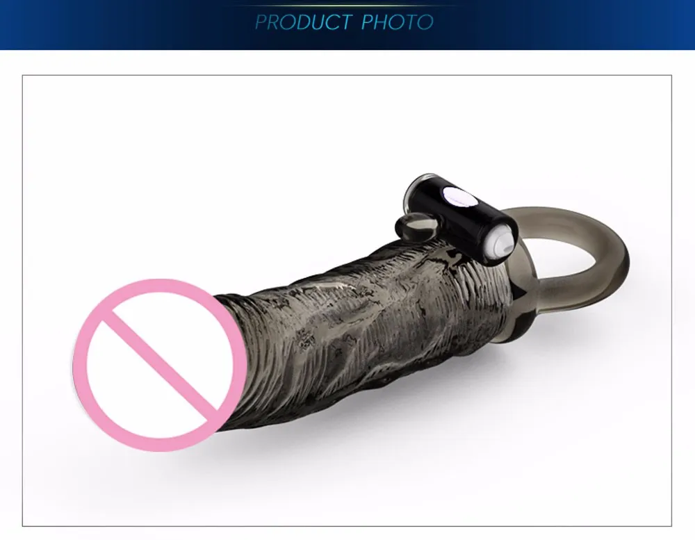 Please me Vibrating Penis sleeve Penis enlargement Penis extender Reusable Condoms bomba peniana pro extender Sex toys for men 10