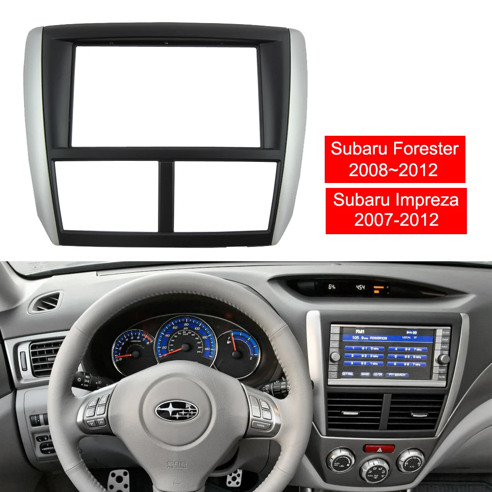 

2 DIN Car Radio Fascia for Subaru Forester 2008-2012 Impreza 2007-2012 Stereo Fascia Dash CD Trim Installation Kit