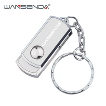 New WANSENDA Stainless Steel USB Flash Drive 128GB Swivel Pen Drive 8GB 16GB 32GB 64GB External Storag Pendrive USB Memory Stick