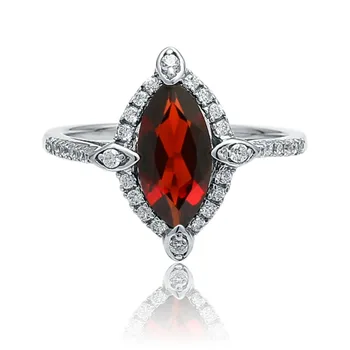 

Gem's Ballet 2.11Ct Marquise Natural Red Garnet Gemstone Ring For Women Wedding 925 Sterling Silver Fashion Fine Jewelry