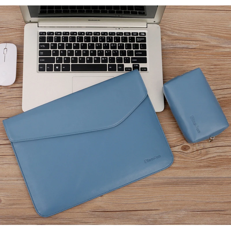 Мужская и женская гладкая тонкая сумка для ноутбука из искусственной кожи для Macbook Air 13 Pro 11 14 15 чехол для Xiaomi notebook 13,3
