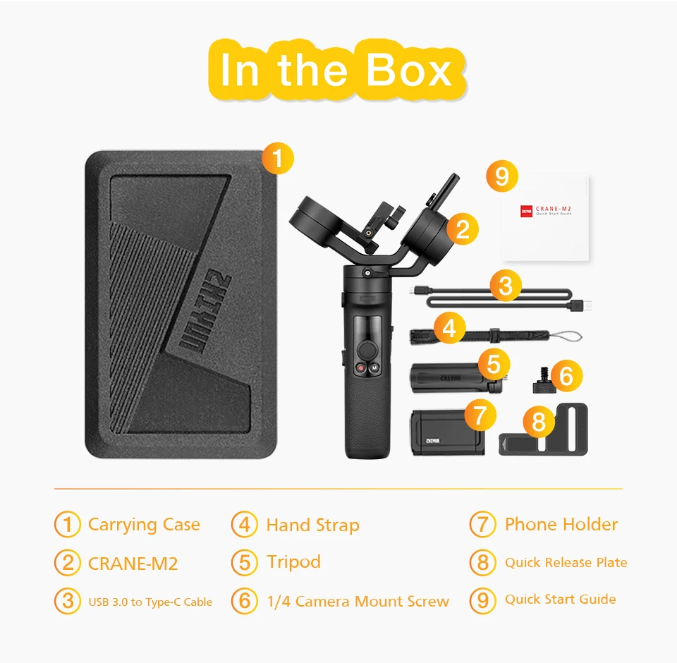 Zhiyun guindaste oficial m2 cardan de 3