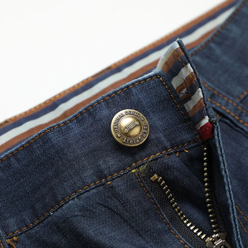 Spring Summer JEEP Brand Cotton Jeans Elastic Men's Casual Full Length Retro Jeans Cotton Pants Fashion Lightweight Trousers 44 (10)