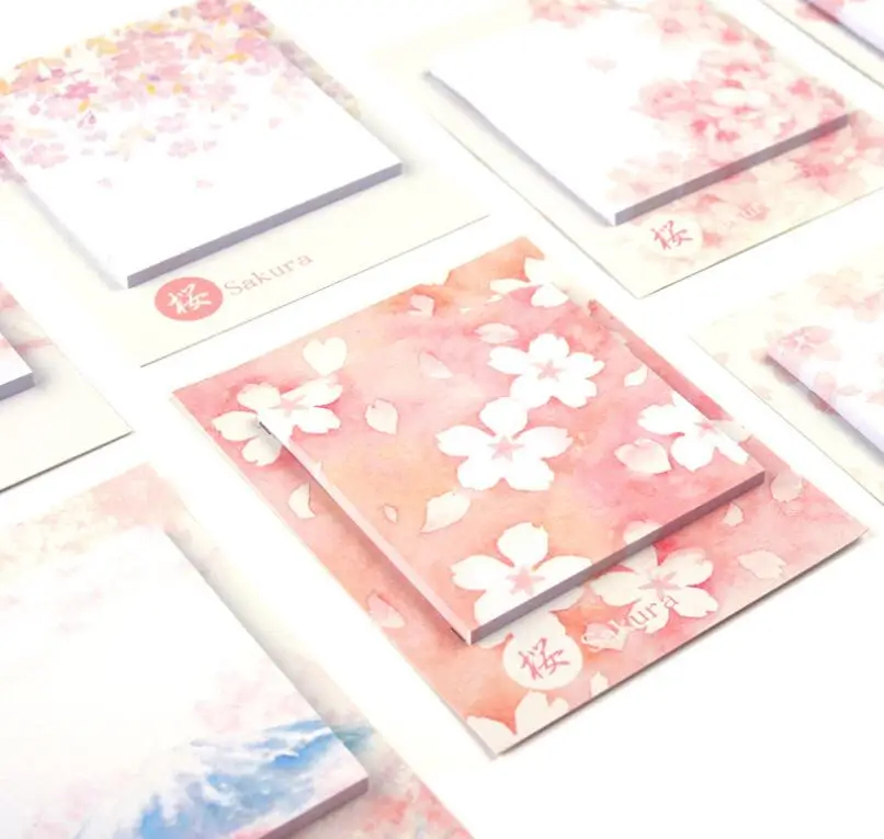 20 упаковок/партия Новые Романтические блокноты Sakura 8 дизайнов квадратная липкая