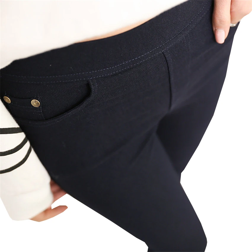 

Spring Fall Women Candy Pants Pencil Jeans Ladies Trousers Mid Waist Full Length Fashion Stretch Skinny Female Slim Pants WZ010