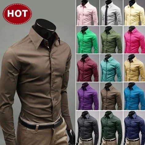 ajustada de manga larga para hombre, Camisa con cuello vuelto, único, elegante, 2019|Camisas de vestir| - AliExpress