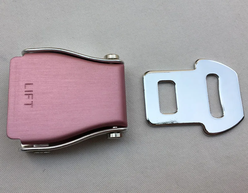 Мужская металлическая пряжка для ремня безопасности автомобиля Зажим для ремня алюминиевая пряжка самолета Зажим для ремня расширение в машине - Название цвета: Розовый