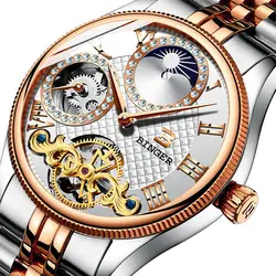 Швейцария Механические Для мужчин часы Бингер Элитный Бренд Скелет наручные Водонепроницаемый часы Для мужчин сапфир мужской reloj hombre B1175-4