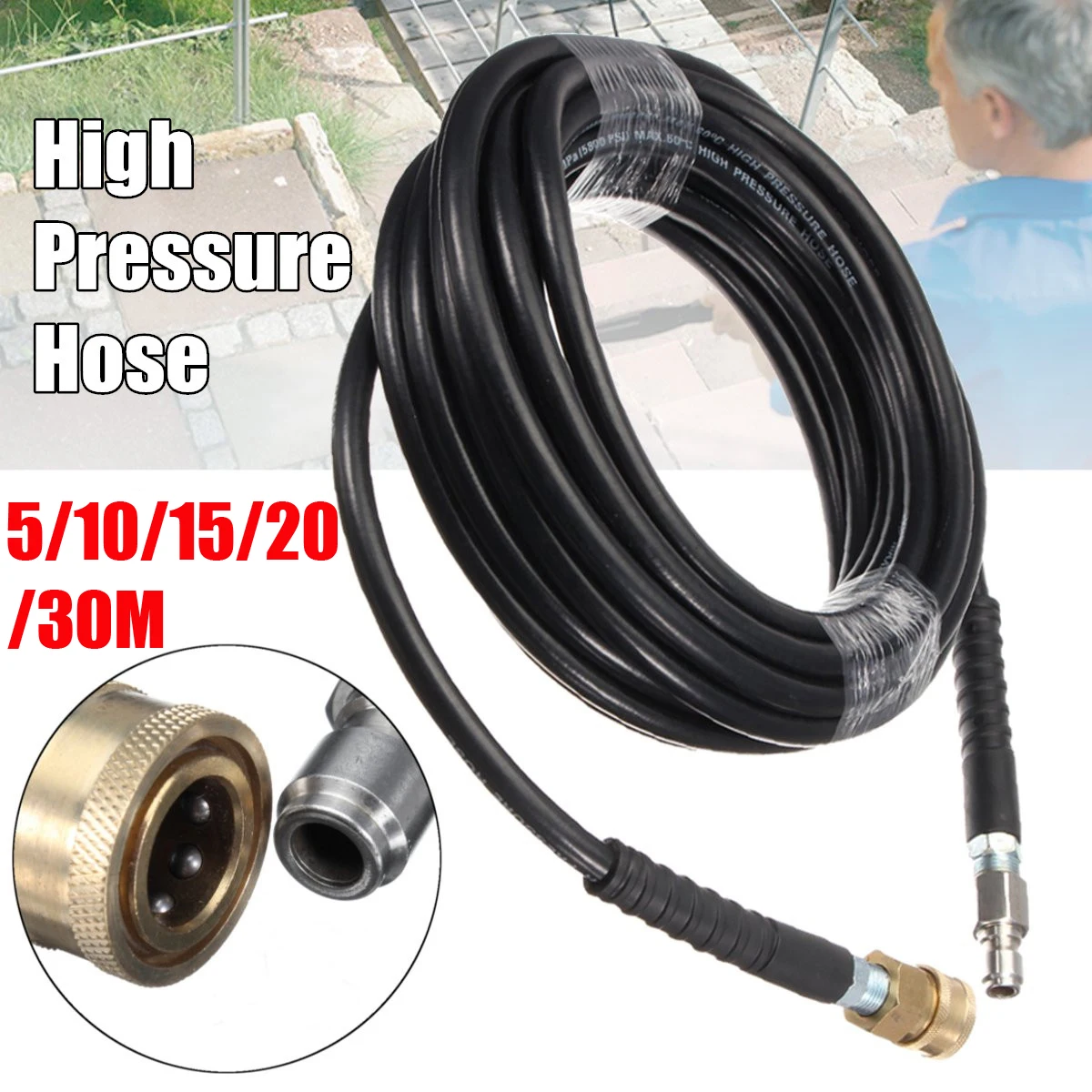 Buy 5/10/15/20/30M High Pressure Hose 5800PSI 40MPa 3