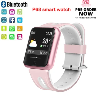 

Smart Watch P68 Waterproof Bluetooth Fitness Tracker Heart Rate Monitor Blood Pressure Women Men Clock Smart Wristband Bracelet