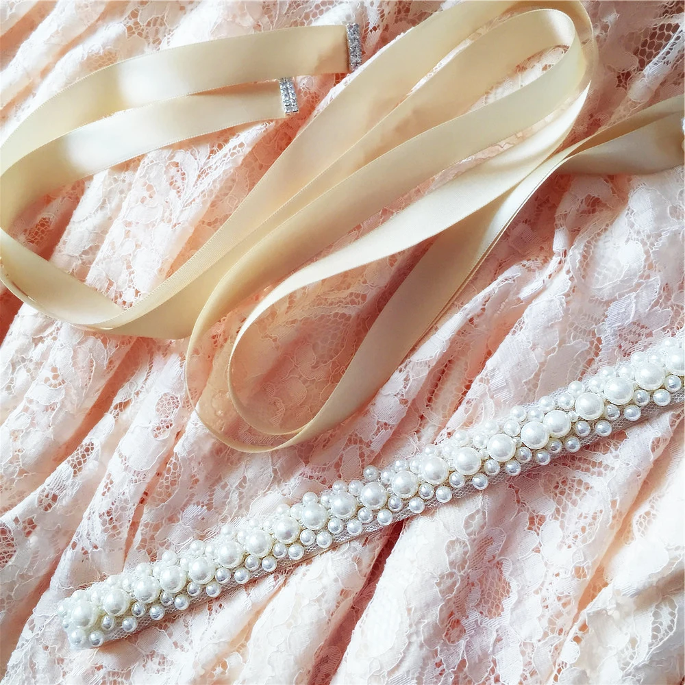 Trixy S184 Бесплатная доставка ручной работы жемчуг бисером очаровательные свадебные пояса, жемчуг бисера Свадебные ремни свадебные пояса