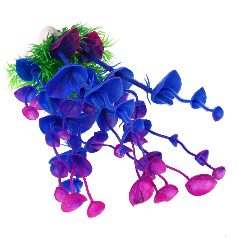 Фиолетовые искусственные пластмассовые растения, аквариумные растения, украшения для аквариума, ландшафтные декорации, аксессуары для декора