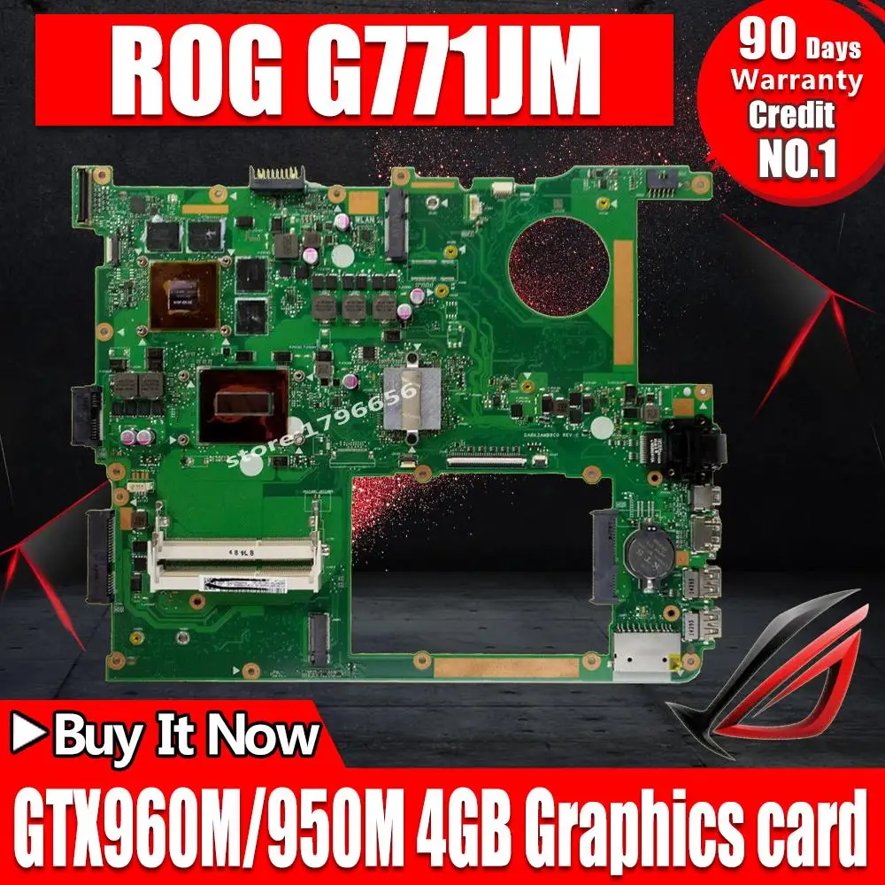 cheap GTX960M GTX950M 4GB Graphics card G771JW Motherboard with i7 4720HQ For ASUS ROG G771JW G771JM G771JK G771J Laptop Mainboard