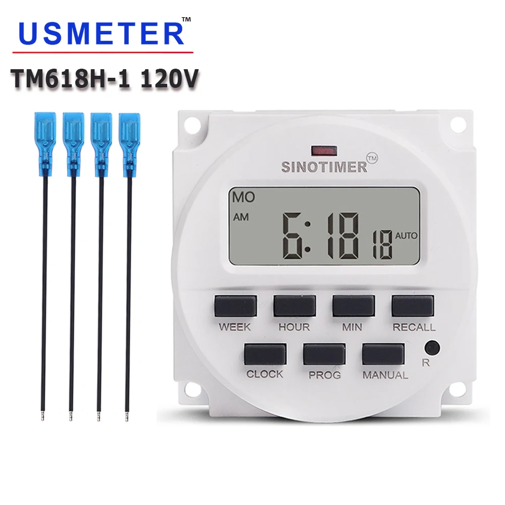 

TM618H 7 Days Weekly Programmable 120VAC Digital Electronic Lamp Time Switch Diy Clock Kit Interval timer Countdown Timer Switch