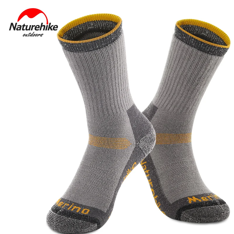 

Naturehike New Winter Premium Merino Wool Crew Hiking Men's Sport Socks Thermal Sock For outdoor camping Trekking Mountaineering