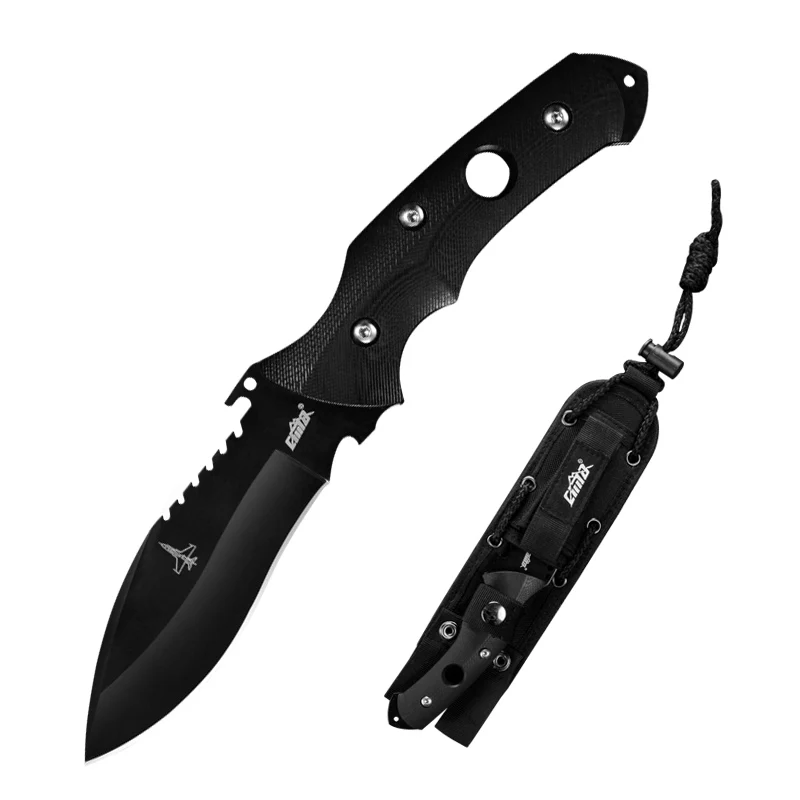 CIMA черный нож Полный Тан Открытый выживания фиксированным лезвием охотничий нож - Цвет: black