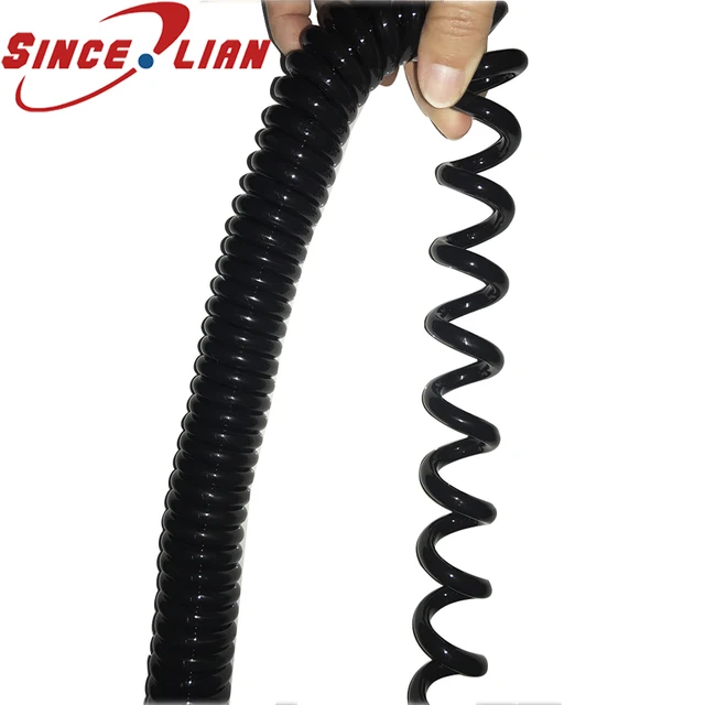 $US $10.09  4 Core Spiral Power Cable 0.5 1 2 Square 2.5 m 5 m 7.5 m Black Electrical Power Cord Extensible Wir