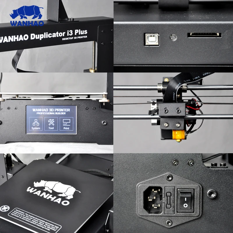 Wanhao сенсорный экран Смарт Дубликатор I3 плюс 3D принтер размер печати: 200*200*180 мм