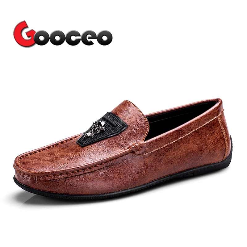 

Men's Loafers Driving Shoes Flats Loafer Shoes For Men Slip On Spring Leather Flat Fashion Handmade Casual Plus Size Dress Light