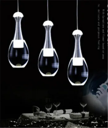 

modern brief perfume bottle shape 1/3/6 head led pendent lamp luxury acryl pendent lamp for dining room decor lamp N1064