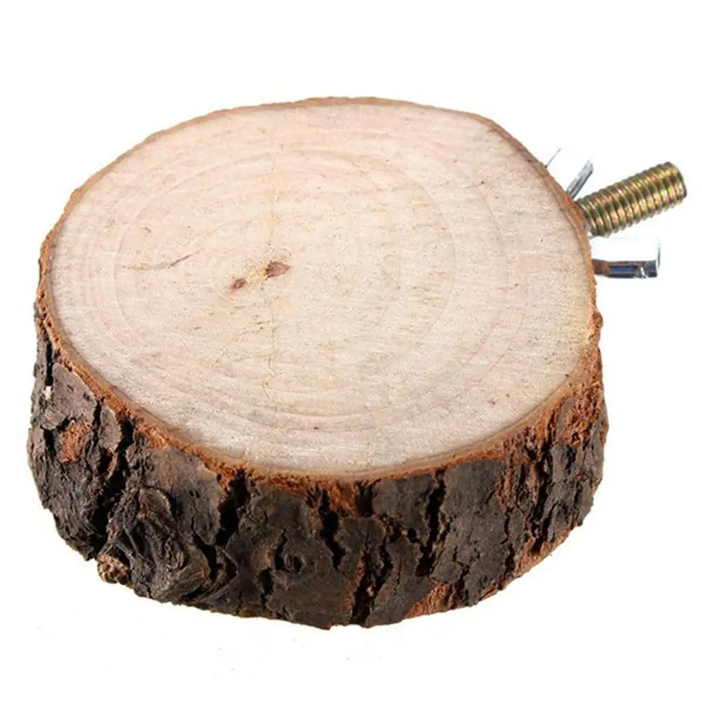 

Adeeing Wooden Crosscut Plancon Pet Stand Toy for Squirrel Chinchilla Parrot
